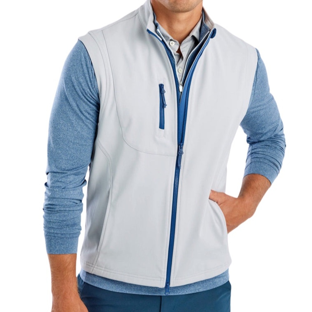 Johnnie-O Woodway Knockdown Prep-formance Golf Wind Vest XL Chrome NWT $168